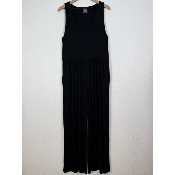 IMBŌDHI Hana Jumpsuit 2.0 Ribbed Black Wide Leg Size 2X - Picture 2 of 4